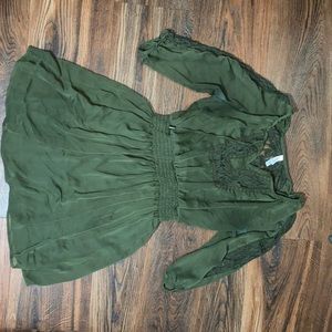 SOLD Lace and satin peasant dress